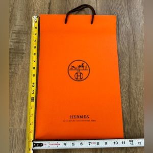 Hermes orange shopping gift bag